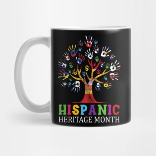 National Hispanic Heritage Month Hand Flag Tree Roots Latino Mug